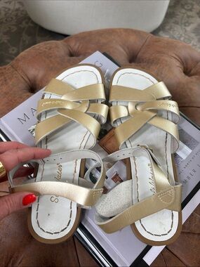 Salt Water Sandals by Hoy Kids Gold Crisscross Sandals